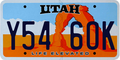 UT license plate Y546OK