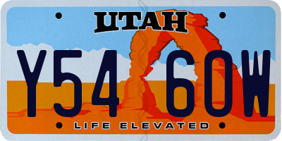 UT license plate Y546OW