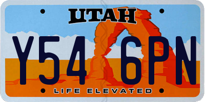UT license plate Y546PN