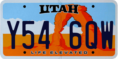 UT license plate Y546QW