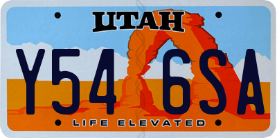 UT license plate Y546SA