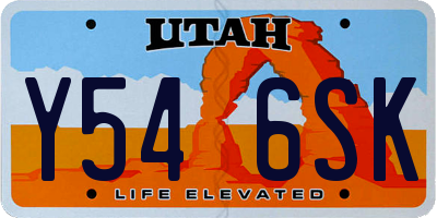UT license plate Y546SK