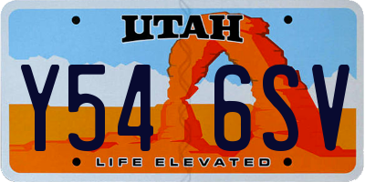 UT license plate Y546SV