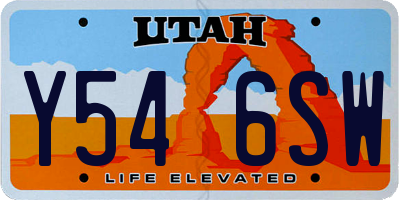 UT license plate Y546SW