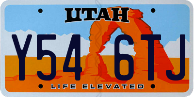 UT license plate Y546TJ