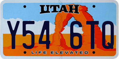 UT license plate Y546TQ