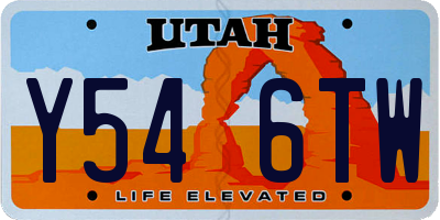 UT license plate Y546TW