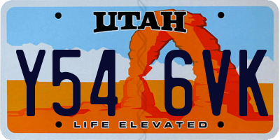 UT license plate Y546VK
