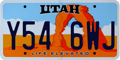 UT license plate Y546WJ