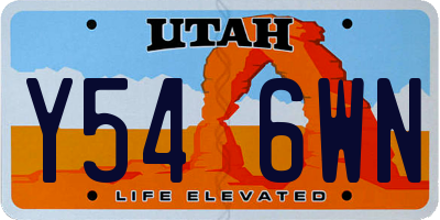 UT license plate Y546WN