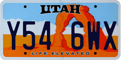 UT license plate Y546WX