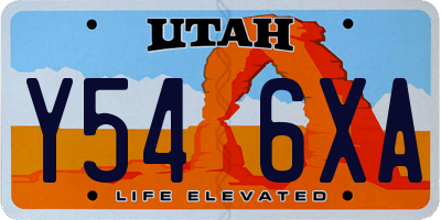 UT license plate Y546XA