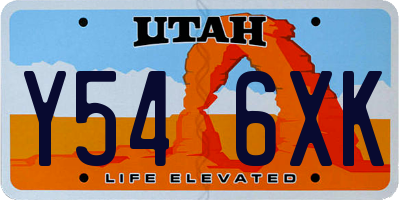 UT license plate Y546XK