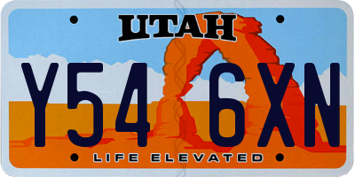 UT license plate Y546XN