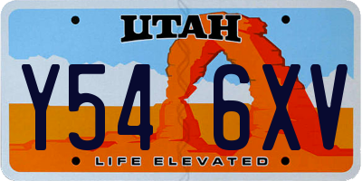 UT license plate Y546XV
