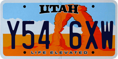 UT license plate Y546XW