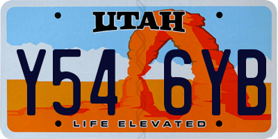 UT license plate Y546YB