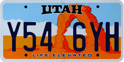 UT license plate Y546YH