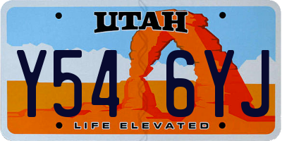UT license plate Y546YJ