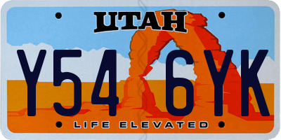 UT license plate Y546YK