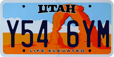 UT license plate Y546YM