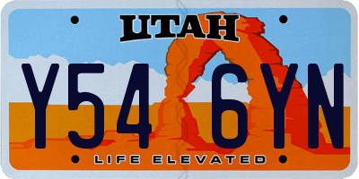 UT license plate Y546YN