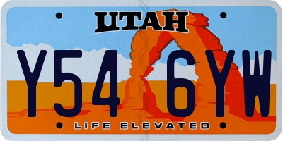 UT license plate Y546YW