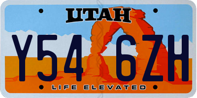UT license plate Y546ZH