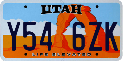 UT license plate Y546ZK