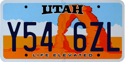 UT license plate Y546ZL