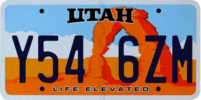 UT license plate Y546ZM