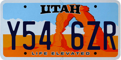 UT license plate Y546ZR