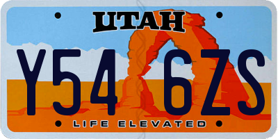 UT license plate Y546ZS
