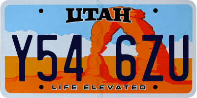 UT license plate Y546ZU