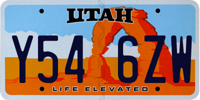 UT license plate Y546ZW