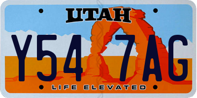 UT license plate Y547AG