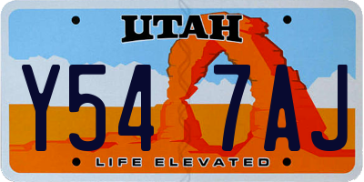 UT license plate Y547AJ