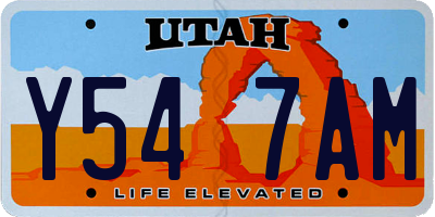 UT license plate Y547AM