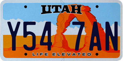 UT license plate Y547AN