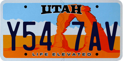 UT license plate Y547AV