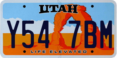 UT license plate Y547BM