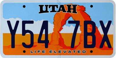 UT license plate Y547BX