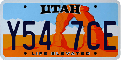 UT license plate Y547CE