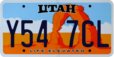 UT license plate Y547CL