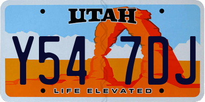 UT license plate Y547DJ