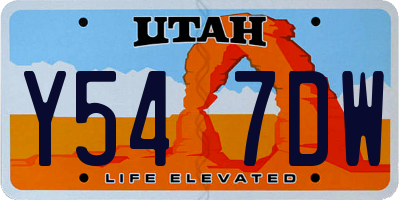 UT license plate Y547DW
