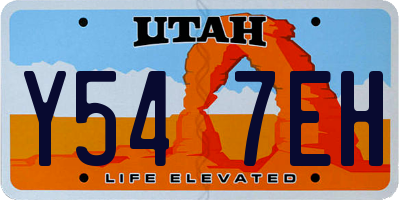 UT license plate Y547EH