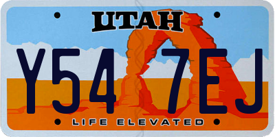 UT license plate Y547EJ