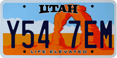 UT license plate Y547EM