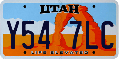 UT license plate Y547LC